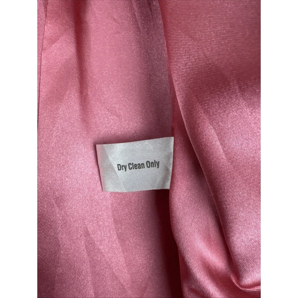 Gallerys Womens Black Velvet Double Breasted Peacoat Jacket Pink Lining Large